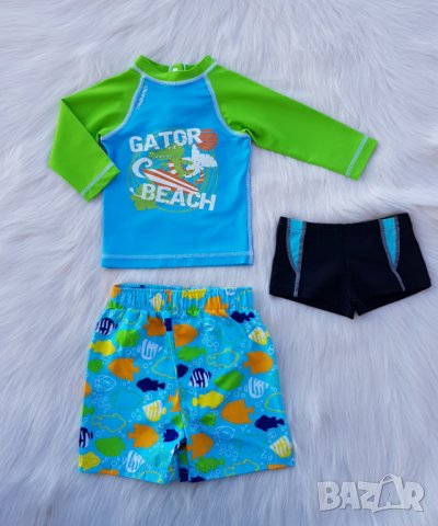 Детски бански и плажна блуза 9-12 месеца, снимка 10 - Бебешки бански - 37602722