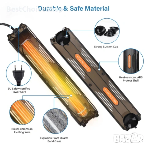 Нагревател hygger за аквариум 800W с регулируема температура и цифров LCD контролер – За 490-980L, снимка 6 - Оборудване за аквариуми - 54180089