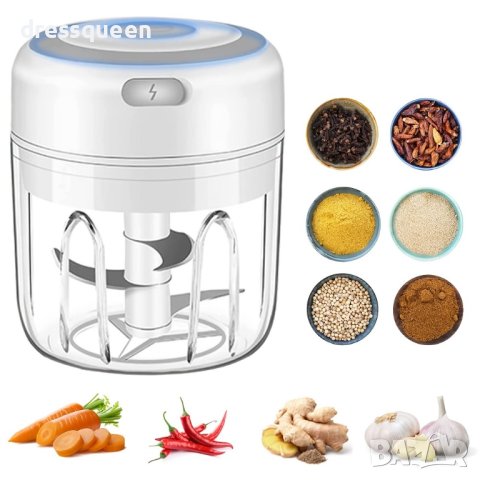 4100 Безжичен електрически мини чопър, снимка 3 - Аксесоари за кухня - 42153398