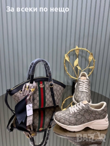 Louis Vuitton Gucci Комплект Дамска Чанта и Дамски Маратонки - Различни Цветове И Модели Код SK409, снимка 4 - Чанти - 52870916