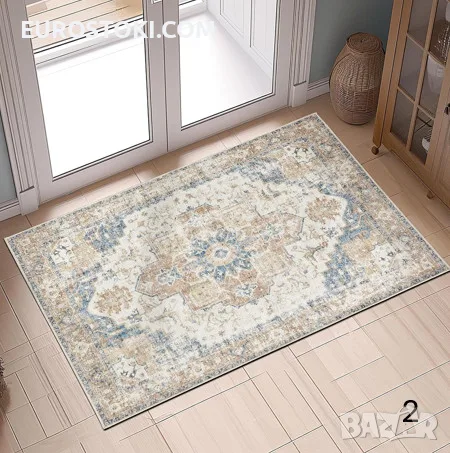 Винтидж килим TOPICK, 150 x 90 см, винтидж килимче с къс косъм, ориенталски ретро дизайн