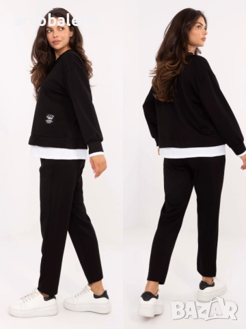 Дамски ежедневен комплект от две части с бяла вложка, 3цвята , снимка 11 - Комплекти - 52861119