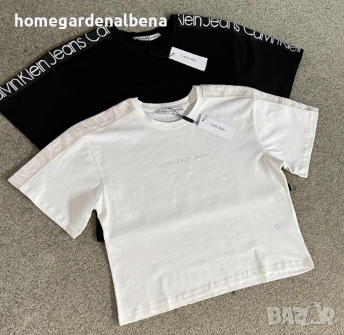 Дамска тениска Памук СК с лента на ръкава Черно Бяло S-L