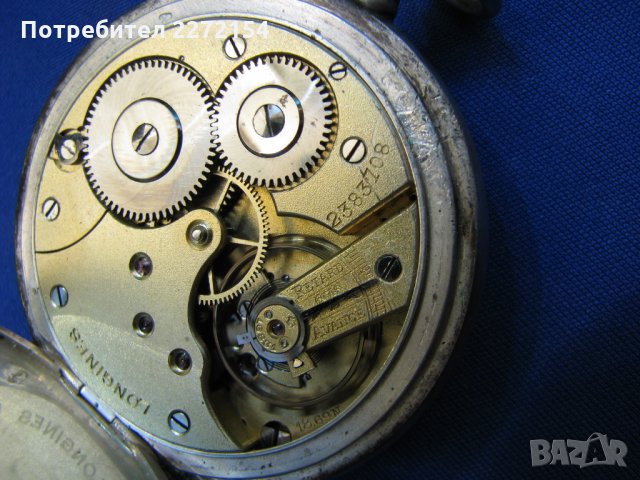 Сребърен джобен часовник Longines, снимка 5 - Антикварни и старинни предмети - 29644571