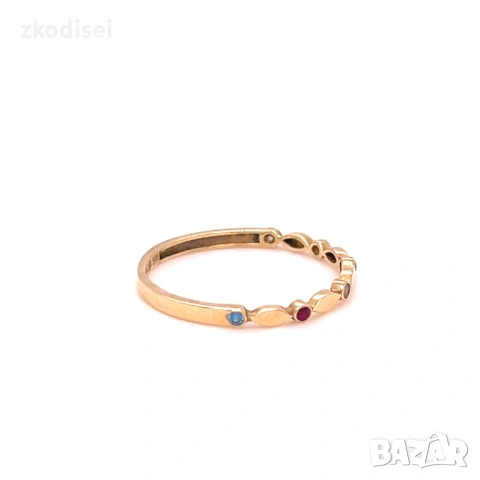 Златен дамски пръстен 0,85гр. размер:54 14кр. проба:585 модел:35002-5, снимка 3 - Пръстени - 53256262