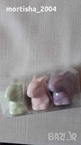 Трио разноцветни зайчета, снимка 3 - Статуетки - 48619158