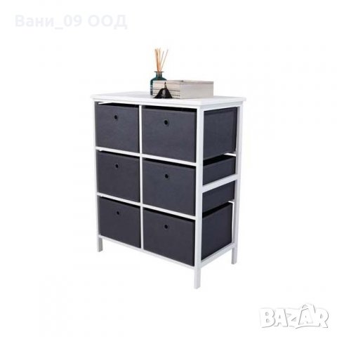 Голям скрин/етажерка с 6 текстилни коша, снимка 3 - Скринове - 34413157