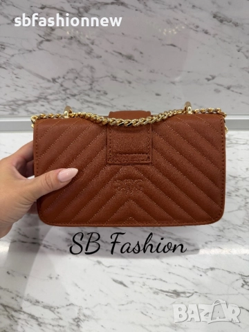 Pinko кафява чанта, снимка 4 - Чанти - 52656667