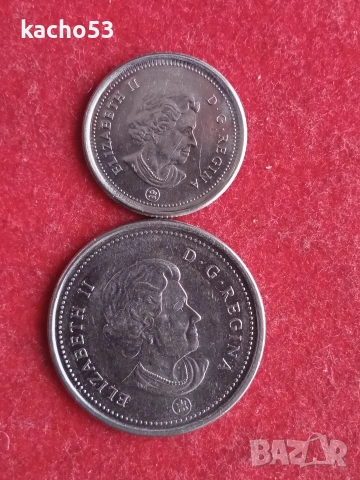10 и 25 цента Канада., снимка 2 - Нумизматика и бонистика - 53876392