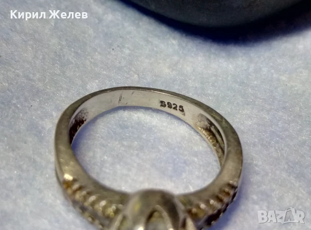 ЕМАЙЛИРАН СКЪПОЦЕНЕН СРЕБЪРЕН ПРЪСТЕН СРЕБРО S925 с ЮВЕЛИРНО ФАСЕТИРАН БЛЕСТЯЩ ЦИРКОН 47544, снимка 4 - Пръстени - 50489280