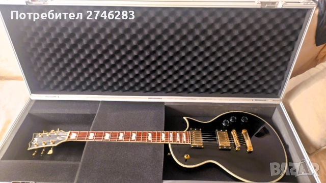 Китара LTD EC-256 с твърд куфар за китара Harley Benton Flight Case Wood