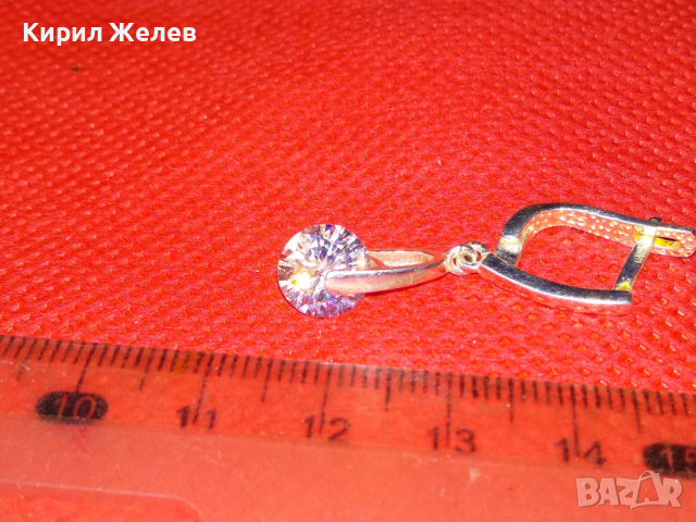 СКЪПОЦЕННА СРЕБЪРНА ОБЕЦА РОДИРАНО СРЕБРО 925 с ВЪРТЯЩ се ЮВЕЛИРНО ФАСЕТИРАН ИСКРЯЩ ЦИРКОН 43327, снимка 11 - Обеци - 44612571