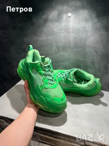КАТО НОВИ Balenciaga Triple S Green 100% оригинални, снимка 7 - Ежедневни обувки - 48815078