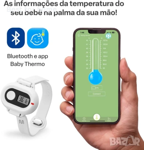 Многофункционален Bluetooth бебешки ,детски термометър-24-часово наблюдение, снимка 3 - Други - 51217921