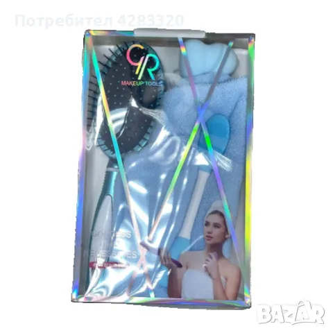 Комплект за красота четка за коса, гъба, кърпа за коса + четка за баня, снимка 2 - Други - 48723456