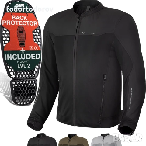 Лятно мото яке за мотор SHIMA OPEN AIR BLACK,всички протектори