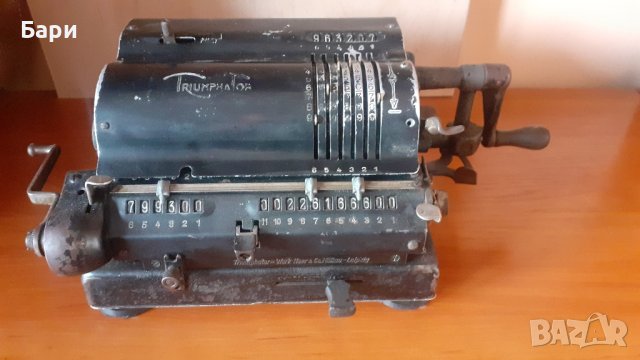 Стара немска изчислителна машина,калкулатор в стил арт декоTRIUMPHATOR, снимка 7 - Колекции - 42647807