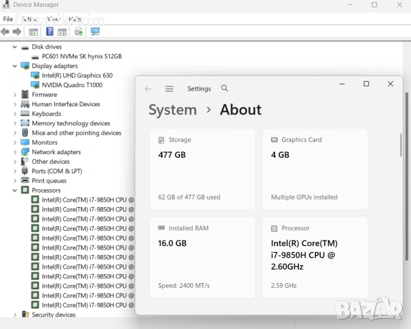 15.6' 100% sRGB IGZO4 Core i7-9850H DELL Precision 5540 16GB DDR4/512GB NVMe/Quadro T1000 4GB/Бат 6ч, снимка 7 - Лаптопи за работа - 53885095
