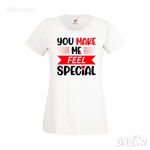 Дамска тениска Свети Валентин You Make Me Feel Special 1, снимка 3 - Тениски - 35649493