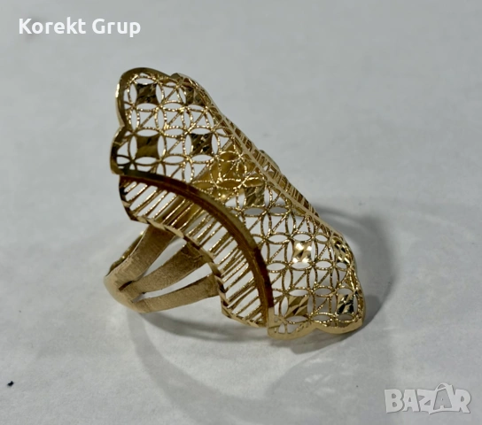 Златен пръстен 2.2 грама 14 карата, снимка 8 - Пръстени - 53038771