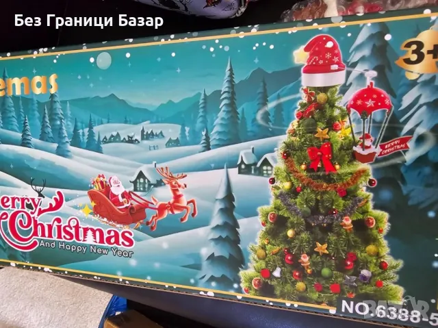 Нова Коледна украса за елха - мултицветна, въртяща се шапка с дистанционно, снимка 7 - Други - 47582474