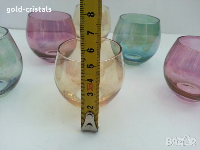 Ретро чаши цветно стъкло, снимка 4 - Антикварни и старинни предмети - 32189766