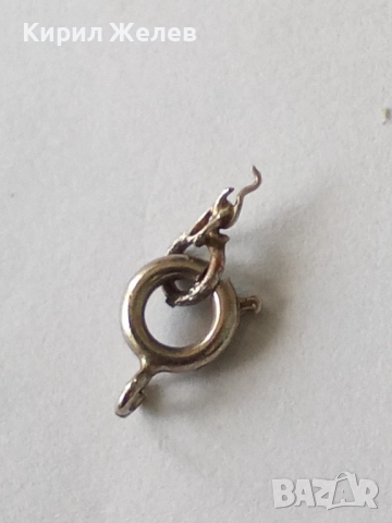 Сребърна карабинка закопчалка 43234, снимка 5 - Колиета, медальони, синджири - 52243252