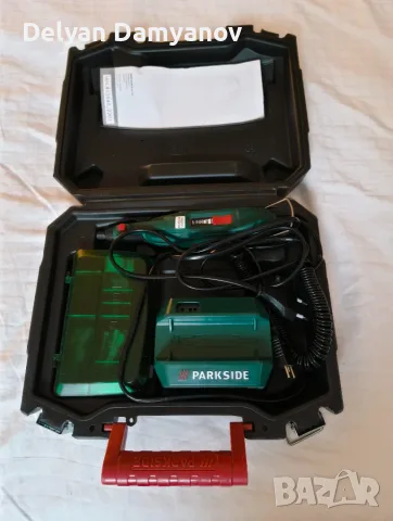 PARKSIDE PMGS 12 D4 – мини шлайф и гравиращ уред за моделиране, с куфар, снимка 2 - Куфари с инструменти - 56272611