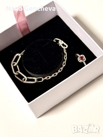 Pandora гривна и пръстен, снимка 4 - Гривни - 52908420