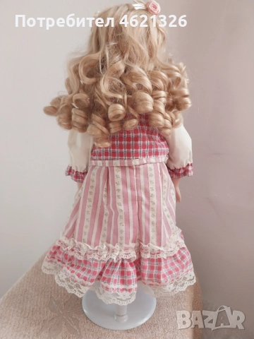 Винтидж порцеланова кукла като ново, ръчна изработка колекционерска, снимка 13 - Декорация за дома - 52155616