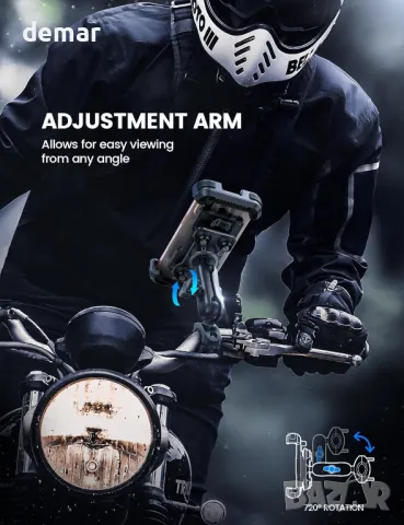 Стойка за телефон за мотоциклет Lamicall, телефон 4,7-6,8" - черен, снимка 2 - Аксесоари и консумативи - 48417266