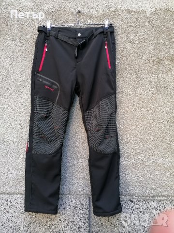 Продавам много здрав черен софт шел панталон Ex-Stretch с кръпки на коленете, снимка 1 - Панталони - 42894774