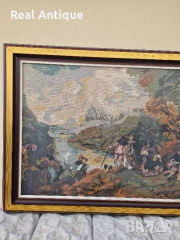 Страхотен голям антикварен колекционерски холандски гоблен , снимка 6 - Антикварни и старинни предмети - 47263099