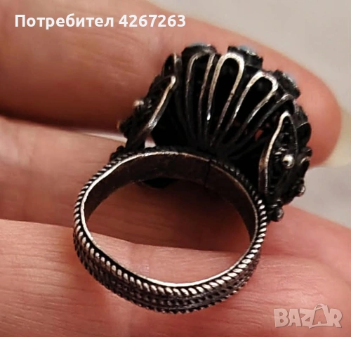 Сребърен пръстен корона Царство България, снимка 3 - Пръстени - 50986412