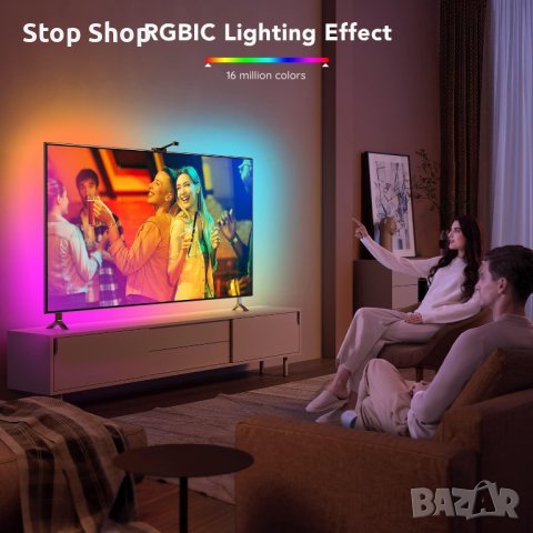 Govee Envisual TV LED Backlight с камера, RGBIC Wi-Fi TV Backlights за 55-65 инчови телевизори, Рабо, снимка 4 - Лед осветление - 44326312