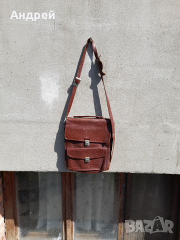 Стара кожена чанта #16, снимка 1 - Антикварни и старинни предмети - 36539183