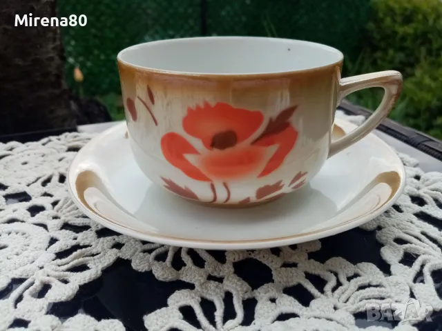 Антикварен сет за чай, снимка 4 - Чаши - 49756605