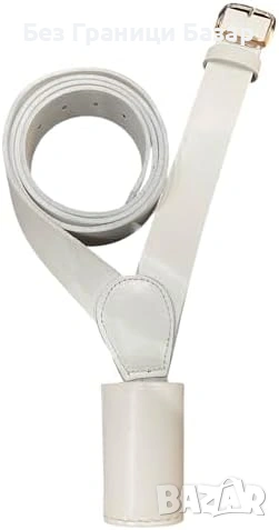 Нов Презраменен държач за знаме естествена кожа бял колан за флагщок през рамо регулируем