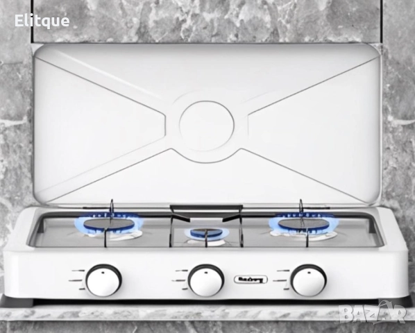Троен газов котлон с капак Rosberg, 30mbar 2x2.2kWh+1x1kWh, снимка 3 - Котлони - 52860786
