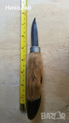 Стар скандинавски нож с кози крак , снимка 2 - Ножове - 42143277