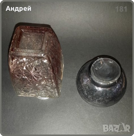 Две стъклени вазички с интересни инкрустации, снимка 4 - Вази - 29617692