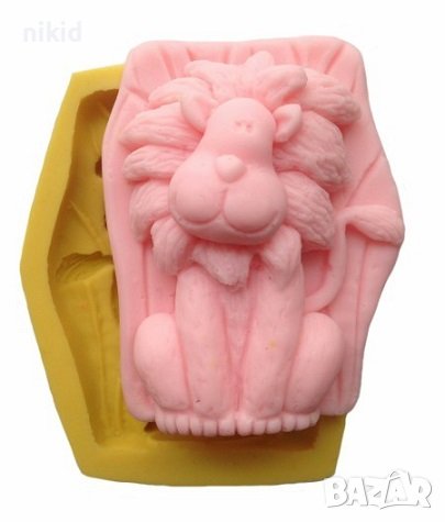 Голям лъв дълбок силиконов молд форма за украса торта фондан гипс сапун шоколад, снимка 2 - Форми - 27594489