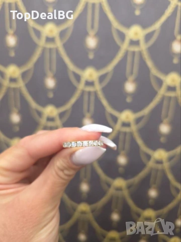 Златен пръстен с диамант, снимка 3 - Пръстени - 54030635