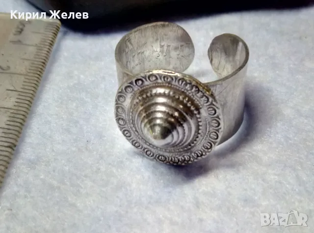 СТАР ЕТНО АРТ РЕГУЛИРУЕМ СРЕБЪРЕН ПРЪСТЕН СРЕБРО ВИСОКА ПРОБА МАЙСТОРСКА РЪЧНА РЕТРО ИЗРАБОТКА 49992, снимка 9 - Антикварни и старинни предмети - 49866092