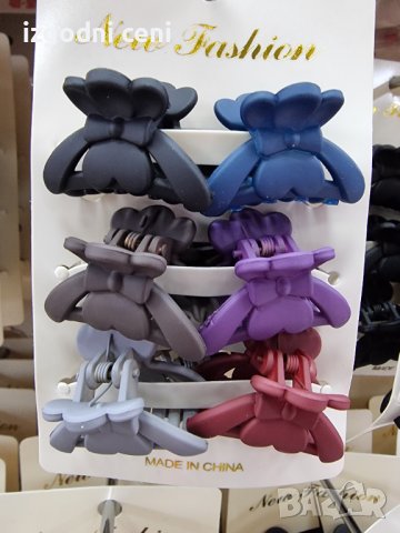 Мини щипки за коса - 6 бр на картон  (модел 12), снимка 1