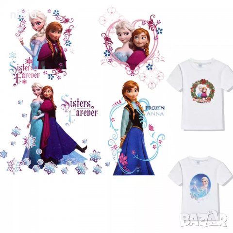 Голяма Елза Анна Замръзналото Кралство frozen щампа термо апликация картинка за дреха блуза чанта, снимка 5 - Други - 31186283