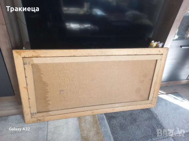 ГОЛЯМА СТАРА КАРТИНА  НА ПЛАТНО ВОДЕНИЦАТА НА БУШЕ, снимка 4 - Антикварни и старинни предмети - 53138331