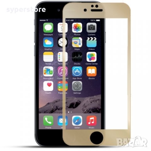 Стъклен протектор за iPhone 6G FullFace версия Gold