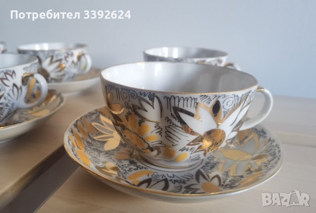 Руски сервиз с позлата, снимка 2 - Сервизи - 37690973