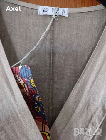 Нова 100% лен рокля 2-3ХЛ, снимка 5 - Рокли - 50757875